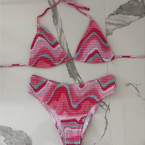 Pink Wave Two-Piece Bikini Set